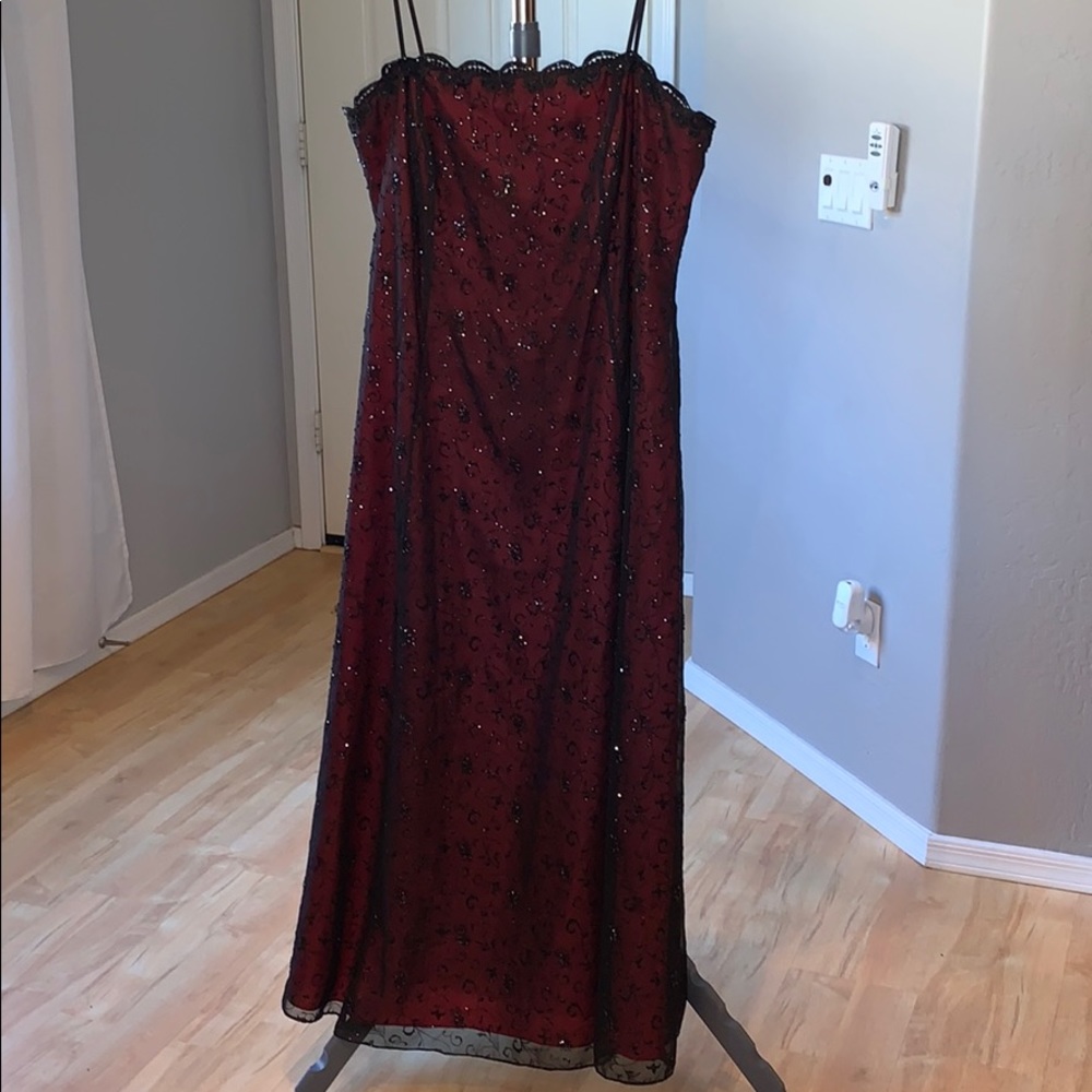 Elegant black bridesmaid, ballroom, prom dress